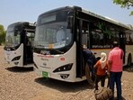 According to officials, it currently takes nearly five hours to fully charge an e-bus using AC chargers. (FILE)