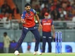 Punjab Kings' Arshdeep Singh catches the ball