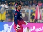 Vaibhav Sooryavanshi walks back to the pavilion after losing his wicket,