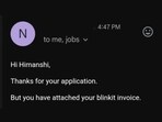 A woman’s job application went viral after she mistakenly uploaded a Blinkit invoice instead of her CV.