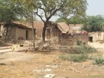 House and surroundings of the one of the gang members in Banskati village in Kaushambi district (HT )