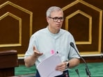 Jammu and Kashmir CM Omar Abdullah speaks during the Budget session of the J&K Assembly, in Jammu, on Tuesday. (PTI)