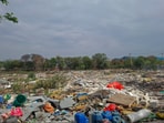 Land reportedly falls under HSIIDC, but officials said details of the plot size and boundaries are unclear. (Parveen Kumar/HT)