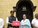 Navi Mumbai, India - March 30, 2026: Ashok Patil chairman of the Standing Committee presents ?6,704.82 crore budget of NMMC at Head office CBD Belapur in Navi Mumbai, India, on Monday, March 30, 2026. (Photo by Bachchan Kumar/ Hindustan Times) (Hindustan Times) Navi Mumbai, India - March 30, 2026: Ashok Patil chairman of the Standing Committee presents ?6,704.82 crore budget of NMMC at Head office CBD Belapur in Navi Mumbai, India, on Monday, March 30, 2026. (Photo by Bachchan Kumar/ Hindustan Times) (Hindustan Times)