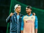 Sai Sudharsan speaks to Gujarat Titans coach Ashish Nehra.