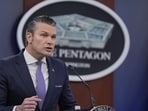 Defense Secretary Pete Hegseth speaks to members of the media during a press briefing at the Pentagon in Washington, Tuesday