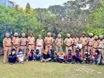 Police said they solved seven cases and recovered a significant quantity of stolen items, including 13 motorcycles, three scooters, two cycles, four gas cylinders, one inverter battery, a purse, a sharp-edged weapon and a dummy pistol. (HT Photo) Police said they solved seven cases and recovered a significant quantity of stolen items, including 13 motorcycles, three scooters, two cycles, four gas cylinders, one inverter battery, a purse, a sharp-edged weapon and a dummy pistol. (HT Photo)