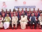 President Droupadi Murmu, Bihar governor Lt. Gen. (Retd) Syed Ata Hasnain, minister of external affairs Dr S Jaishankar, N alanda University vice-chancellor Sachin Chaturvedi with meritorious students during the convocation of the Nalanda University in Rajgir on Tuesday. (@rashtrapatibhvn/X) President Droupadi Murmu, Bihar governor Lt. Gen. (Retd) Syed Ata Hasnain, minister of external affairs Dr S Jaishankar, N alanda University vice-chancellor Sachin Chaturvedi with meritorious students during the convocation of the Nalanda University in Rajgir on Tuesday. (@rashtrapatibhvn/X)
