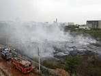Residents alleged delayed response, while fire officials said teams reached within 15–20 minutes of the call. (Parveen Kumar/HT)