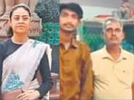  Neha Panchal (L) and Sunil Maurya with parents (R).