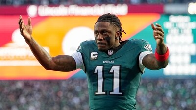 The Eagles continue to stand firm on AJ Brown’s future as the trade rumors remain strong. (Getty Images via AFP) The Eagles continue to stand firm on AJ Brown’s future as the trade rumors remain strong. (Getty Images via AFP)