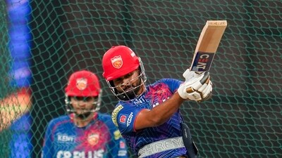 Punjab Kings' captain Shreyas Iyer during a practice session. (PTI)