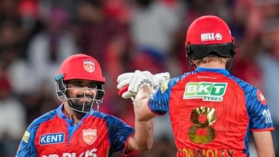 Cooper Connolly and Prabhsimran Singh got a partnership going and brought the Kings back into the match. (PTI) Cooper Connolly and Prabhsimran Singh got a partnership going and brought the Kings back into the match. (PTI)