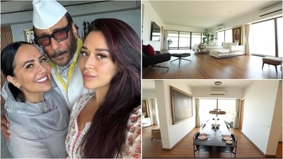 Charming interiors and art define Jackie Shroff's family home. (YouTube/@Farah Khan) Charming interiors and art define Jackie Shroff's family home. (YouTube/@Farah Khan)