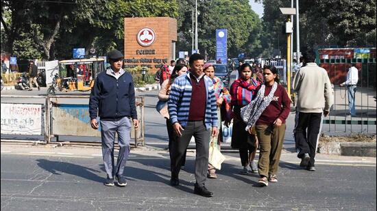 Once complete, the underpass is expected to offer safe passage to nearly 10,000 pedestrians, mostly PU students and PGIMER patients, who cross the stretch on a daily basis, braving the heavy vehicular movement. (HT File)