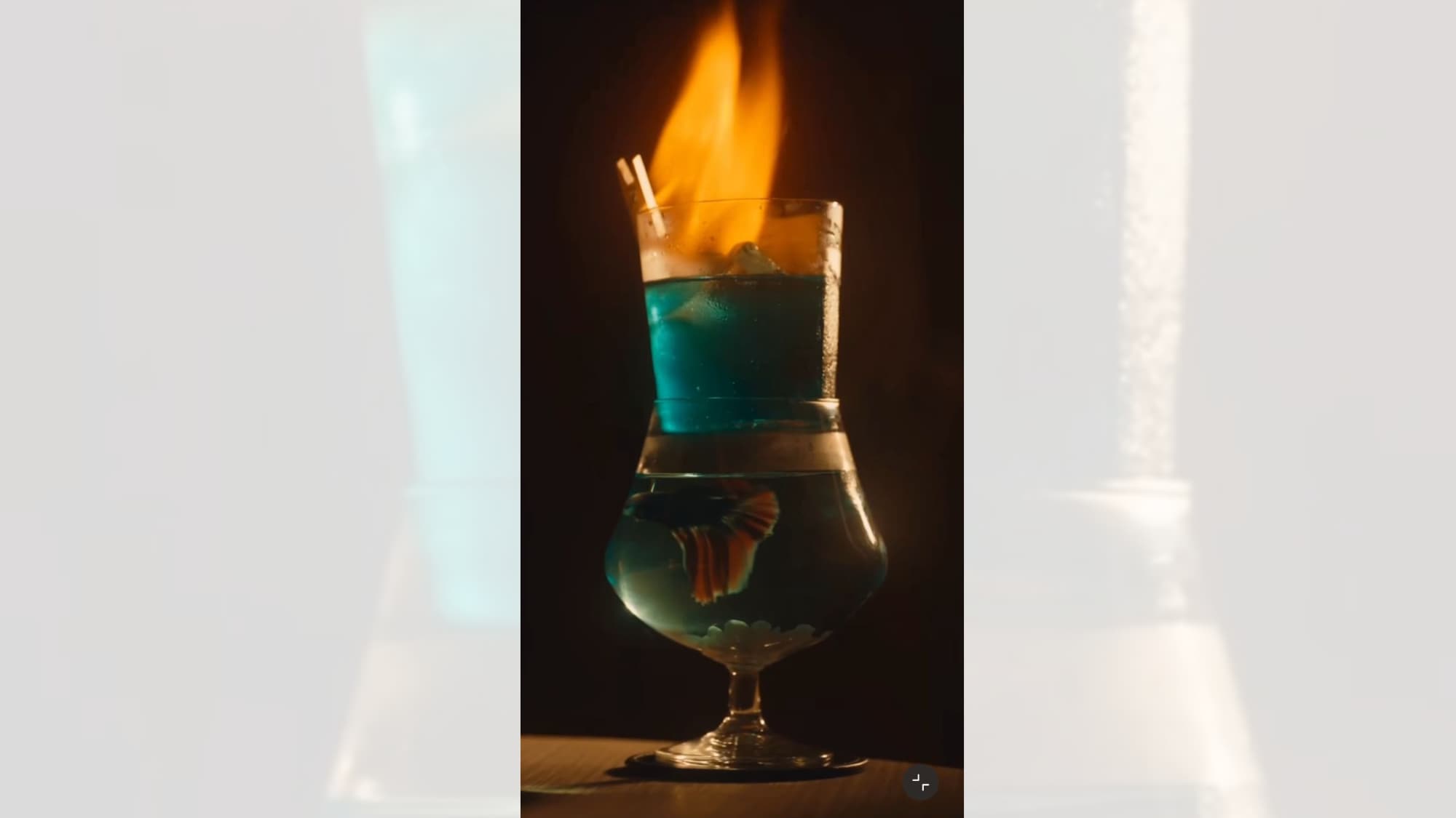 Screengrab from a promotional video, shared by Sanjay Dutt, that shows the controversial live fish cocktail (Instagram/@duttsanjay) Screengrab from a promotional video, shared by Sanjay Dutt, that shows the controversial live fish cocktail (Instagram/@duttsanjay)