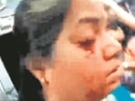 An unknown culprit flung a stone at Gauri Narvekar, who was travelling on the CSMT-Badlapur local on Friday.