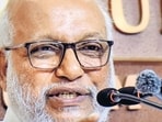 Communist Party of India (Marxist) General Secretary MA Baby addresses a press conference in Kochi, Kerala on Wednesday. (PTI)