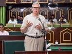Jammu and Kashmir Chief Minister Omar Abdullah speaks during the Budget Session of the state legislative assembly, in Jammu on Wednesday. (ANI)