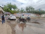 Locals alleged discharge from a nearby society worsens the situation. Authorities said super sucker machines were deployed to clear blockages. (HT)