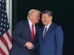 President Donald Trump and Chinese President Xi Jinping shake hands after their US-China summit meeting at Gimhae International Airport in Busan, South Korea on October 30, 2025.