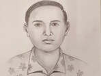 The sketch was prepared based on eyewitness accounts and the victim’s description as part of efforts to trace the accused. (HT)