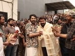 Mohanlal and Mammootty in a picture together on the set of Patriot.