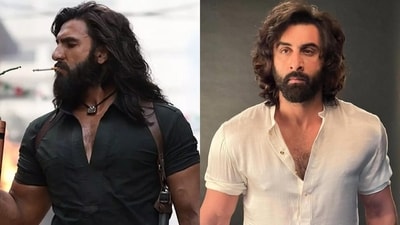 Ranveer Singh and Ranbir Kapoor in stills from Dhurandhar 2 and Animal. Ranveer Singh and Ranbir Kapoor in stills from Dhurandhar 2 and Animal.