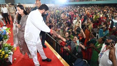 The "Ladki Bahin Yojana" was launched by the then chief minister, Eknath Shinde, in the presence of the then deputy chief minister, Ajit Pawar, and Devendra Fadnavis, in August 2024. (HT Photo)