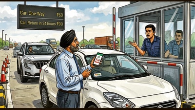 The advocate was overcharged while travelling by car to Ludhiana crossing Ghulal Toll Plaza on February 16, 2022. (HT) The advocate was overcharged while travelling by car to Ludhiana crossing Ghulal Toll Plaza on February 16, 2022. (HT)