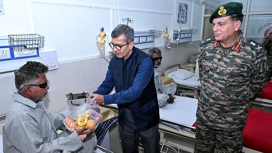 Kutch, Feb 05 (ANI): Defence Secretary Rajesh Kumar Singh, with Lieutenant General Dhiraj Seth,during their visit to the Surgical Eye Camp Outreach Programme at Military Hospital at Bhuj, in Kutch earlier this year. (@IaSouthern X/ANI Photo) (@IaSouthern X)