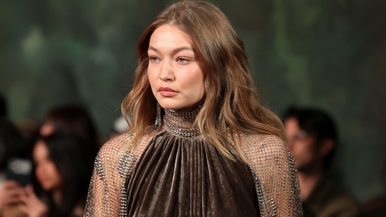 US model Gigi Hadid is a close friend of Taylor Swift's and recently showed support for Travis Kelce. (AFP)