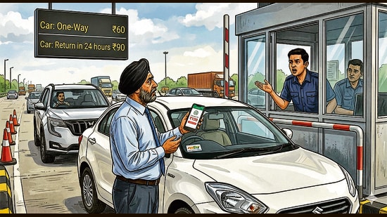 The advocate was overcharged while travelling by car to Ludhiana crossing Ghulal Toll Plaza on February 16, 2022. (HT)