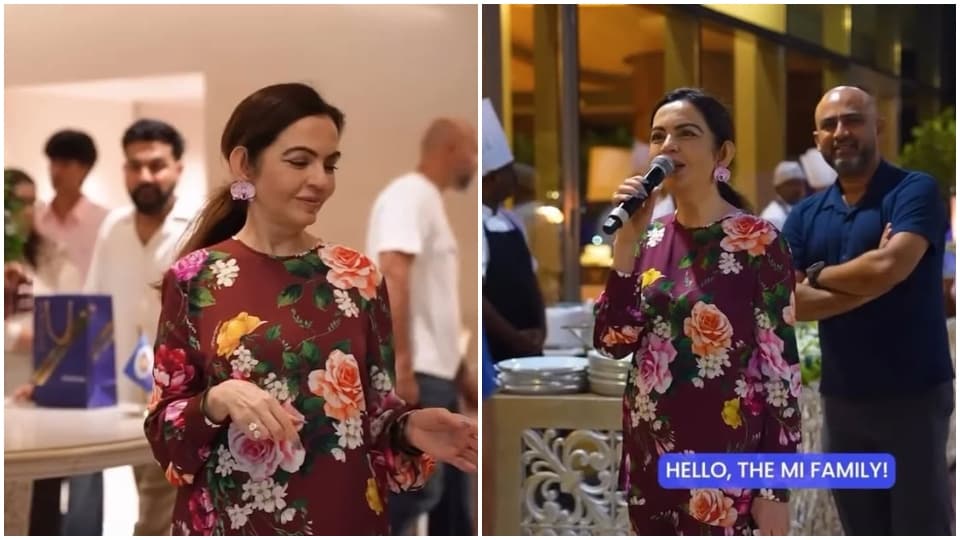 Nita Ambani enjoys a dinner with the Mumbai Indians team at Antilia.