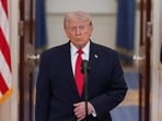President Trump delivering an address from the White House about the Iran war late Wednesday.