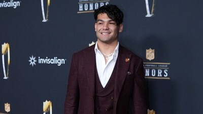 Los Angeles Rams receiver Puka Nacua poses on the NFL Honors Red Carpet before Super Bowl LX at Palace of Fine Arts. Mandatory Credit: Kirby Lee-Imagn Images (IMAGN IMAGES via Reuters Connect)