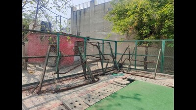 Students train amid unsafe conditions, funding delays; confusion over upkeep stalls repairs despite budget push in Haryana (HT Photo) Students train amid unsafe conditions, funding delays; confusion over upkeep stalls repairs despite budget push in Haryana (HT Photo)