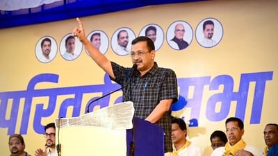 AAP national convenor Arvind Kejriwal addresses a public meeting in Ponda, Goa. AAP national convenor Arvind Kejriwal addresses a public meeting in Ponda, Goa.