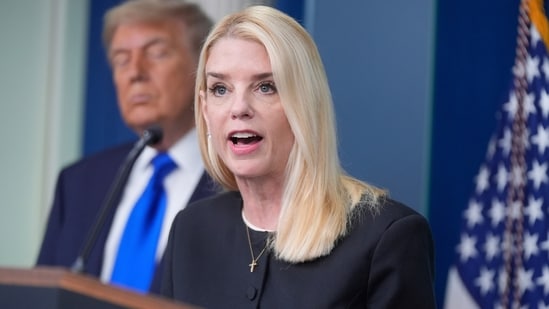 Former Attorney General Pam Bondi speaks to the media in the briefing room of the White House (AP)