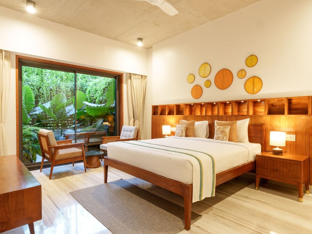 Raga Svara rooms also called Megh suites ensures minimalistic decor with open balcony. (Raga Svara) Raga Svara rooms also called Megh suites ensures minimalistic decor with open balcony. (Raga Svara)