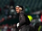 A.J. Brown #11 of the Philadelphia Eagles warms up prior to a game the NFC Wild Card Playoff game against the San Francisco 49ers A.J. Brown #11 of the Philadelphia Eagles warms up prior to a game the NFC Wild Card Playoff game against the San Francisco 49ers
