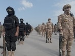 Members of the Islamic Revolutionary Guard Corps (IRGC) attend an exercise in southern Iran, in this handout image obtained on February 16, 2026. (Reuters)