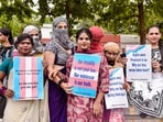 Members of the Odisha Transgenders Association stage a demonstration, demanding withdrawal of the proposed Transgender Persons (Protection of Rights) Amendment Bill, in Bhubaneswar.