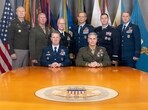 Members of the US military's Joint Chiefs of Staff (JCS) in January 2026. Seated, from left: Gen Dan Caine, Chairman of the JCS; Gen Christopher J Mahoney, Vice Chairman; and standing, from left: Gen Randy A George, Chief of Staff of the US Army; Gen Eric M Smith, Commandant of the Marine Corps; Admiral Daryl Caudle, Chief of Naval Operations; Gen Kenneth S Wilsbach, Chief of Staff of the Air Force; Gen B Chance Saltzman, Chief of Space Operations; and Gen Steven S Nordhaus, Chief of the National Guard Bureau.