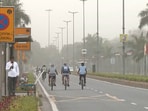Delhi woke up dust storm on morning of April 3. (Screenshot from ANI video) Delhi woke up dust storm on morning of April 3. (Screenshot from ANI video)