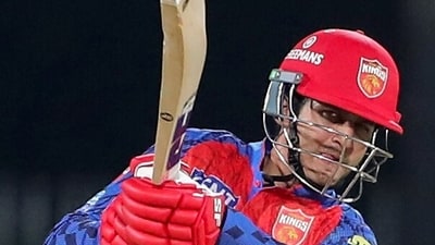 Priyansh Arya looked unstoppable for 10 balls before getting dismissed on his 11th – but 39 runs from his bath as he scored boundaries of almost every ball, and entirely at will. (ANI Pictures Service)