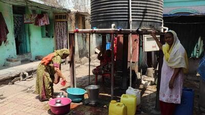 Kalyan, India –March.28. Some areas of Kalyan-Dombivli do not get water for almost a week. The residents solely have to depend on tanker water pic of water problem in kalyan west. in kalyan . India, on Thursday,March.28.2019 (Photo by Rishikesh Choudhary/HT) Kalyan, India –March.28. Some areas of Kalyan-Dombivli do not get water for almost a week. The residents solely have to depend on tanker water pic of water problem in kalyan west. in kalyan . India, on Thursday,March.28.2019 (Photo by Rishikesh Choudhary/HT)