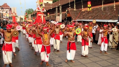 Artistes perform 'Velakali', a traditional martial dance-drama from Kerala, in Thiruvananthapuram. (PTI) Artistes perform 'Velakali', a traditional martial dance-drama from Kerala, in Thiruvananthapuram. (PTI)