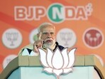 Prime Minister Narendra Modi speaks during a massive public meeting ahead of the Kerala Legislative Assembly elections in Thiruvalla