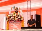 Cleanliness mascot launched, fuel supply assured; focus on PMAY, Ayushman, pensions, MSP, and Lakhpati Didis alongside infra push and flood control plans. (Parveen Kumar/HT)
